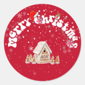Modern Graffiti Red Frohe Weihnachten Runder Aufkleber (Vorderseite)