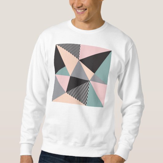 modern, grafisch, Entwurf, Schwarzes, Rosa, Minze, Sweatshirt (Vorderseite)