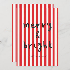 Modern grafisch minimale Weihnachtsrot und weiß Feiertagskarte