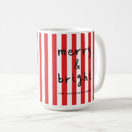 Modern grafisch minimale Weihnachtsrot und weiß Kaffeetasse