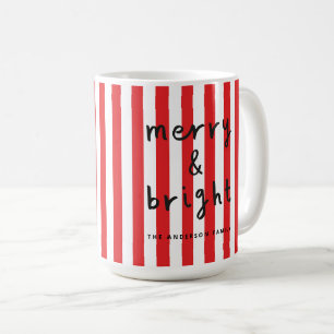 Modern grafisch minimale Weihnachtsrot und weiß Kaffeetasse