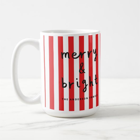 Modern grafisch minimale Weihnachtsrot und weiß Kaffeetasse (Links)