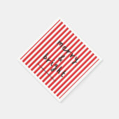 Modern grafisch minimale Weihnachtsrot und weiß Serviette (Ecke)