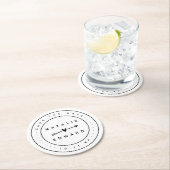 Modern, grafisch Save the Date Runder Pappuntersetzer (Vor Ort)