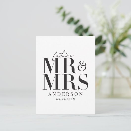 Modern, grafisch, typografisch Save the Date Postkarte (Stehend Vorderseite)