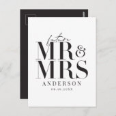 Modern, grafisch, typografisch Save the Date Postkarte (Vorne/Hinten)