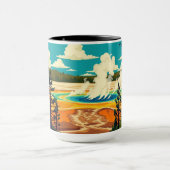 Modern Grand Prismatic Spring Retro Poster Tasse (Zentrum)