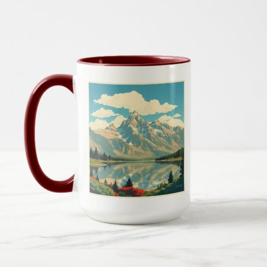 Modern Grand Teton Alpine Zen Personalized Tasse (Links)