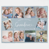 Modern Grandma 10 Photo Collage Cute Heart Fleecedecke (Vorderseite (Horizontal))