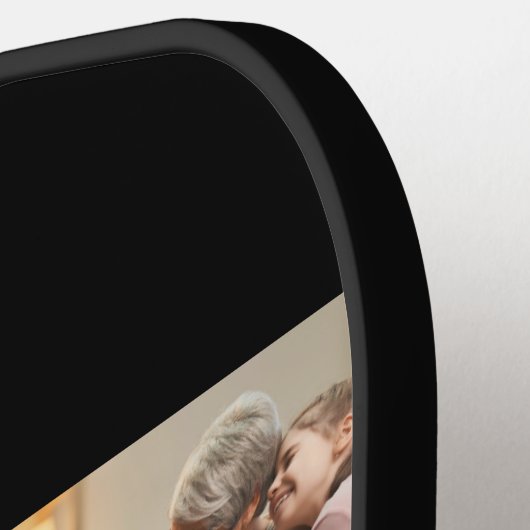 Modern Grandma Established 3 Photo White Script Pickleball Schläger (Linke Seite)