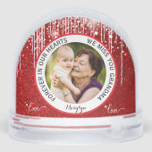 Modern Grandma Forever in Our Hearts Memorial  Schneekugeln (Rückseite)