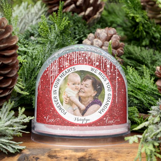 Modern Grandma Forever in Our Hearts Memorial  Schneekugeln (Winter)