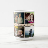 Modern Grandma & Grandpa – Custom 8-Photo Mug Kaffeetasse (Mittel)