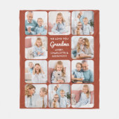 Modern Grandma Terracotta Custom 11 Foto Collage Fleecedecke (Vorderseite)