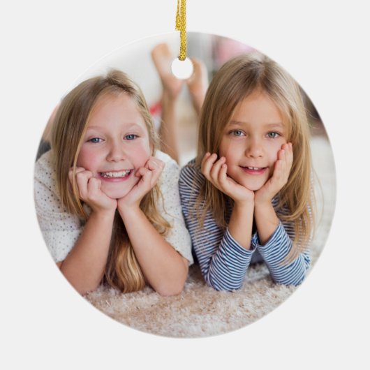 Modern Grandma We Love You Cute Heart 2 Photo Keramik Ornament (Hinten)