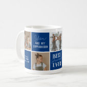 Modern Grandpa Blue Photo Collage Kaffeetasse (Vorderseite Links)