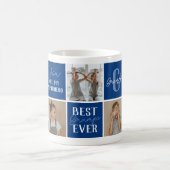 Modern Grandpa Blue Photo Collage Kaffeetasse (Mittel)
