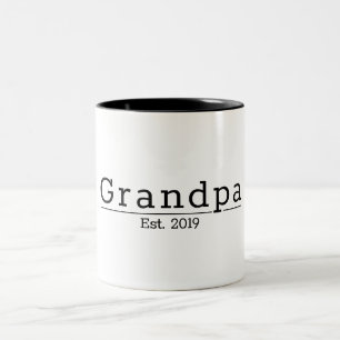 Modern Grandpa Est. Minimalistische Typografie-Ges Zweifarbige Tasse