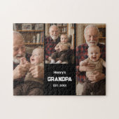 Modern Grandpa Est. Name Year 3 Photo  Puzzle (Horizontal)