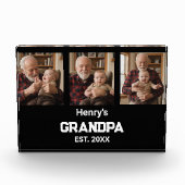 Modern Grandpa Est. Name Year Photo Acrylic Block (Vorderseite)