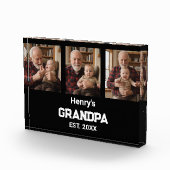 Modern Grandpa Est. Name Year Photo Acrylic Block (Rechts)
