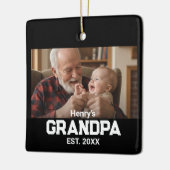 Modern Grandpa Est. Name Year Photo Black Keramikornament (Links)
