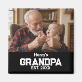 Modern Grandpa Est. Name Year Photo Black Magnet (Vorne)