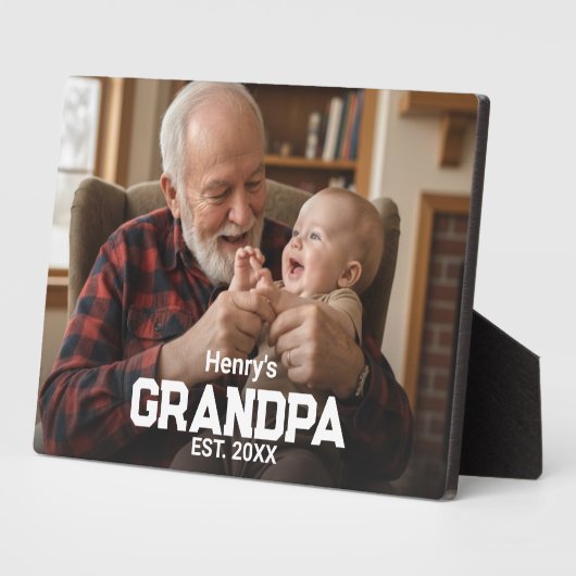 Modern Grandpa Est. Name Year Photo Fotoplatte (Seite)