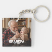Modern Grandpa Established Est. Name Year Photo Schlüsselanhänger (Rückseite)