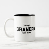 Modern Grandpa Established Est. Name Year Zweifarbige Tasse (Links)