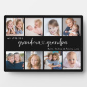 Modern Grandparents Photo Collage Heart Script Fotoplatte (Vorderseite)