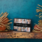 Modern Grandparents Photo Collage Heart Script Fotoplatte (Seite)