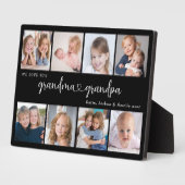 Modern Grandparents Photo Collage Heart Script Fotoplatte (Seite)