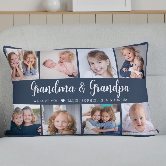 Modern Grandparents Photo Collage Script Lendenkissen (Von Creator hochgeladen)