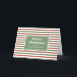 Modern Grandson und seine Ehefrau frohe Weihnachte Karte<br><div class="desc">Frohe Weihnachten für Enkel und seine Ehefrau-Karte mit modernen roten und grünen Streifen Muster und nachdenkliche Vers.</div>