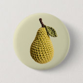 Modern Granny Yellow Green Crochet Birne Frucht Button (Vorderseite)