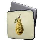 Modern Granny Yellow Green Crochet Birne Frucht Laptopschutzhülle (Vorderseite Links)