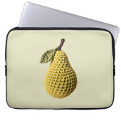 Modern Granny Yellow Green Crochet Birne Frucht Laptopschutzhülle (Vorderseite)
