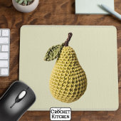 Modern Granny Yellow Green Crochet Birne Frucht Mousepad
