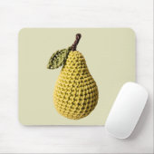 Modern Granny Yellow Green Crochet Birne Frucht Mousepad (Mit Mouse)