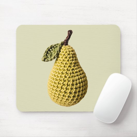 Modern Granny Yellow Green Crochet Birne Frucht Mousepad (Mit Mouse)