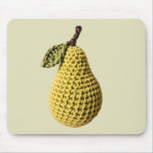 Modern Granny Yellow Green Crochet Birne Frucht Mousepad (Vorne)