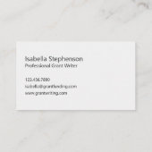 Modern Grant Writer Funding Consultant Profession Visitenkarte (Rückseite)