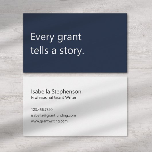 Modern Grant Writer Funding Consultant Profession Visitenkarte