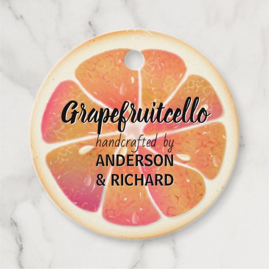 Modern Grapefruit Grapefruitcello Geschenkanhänger (Vorderseite)