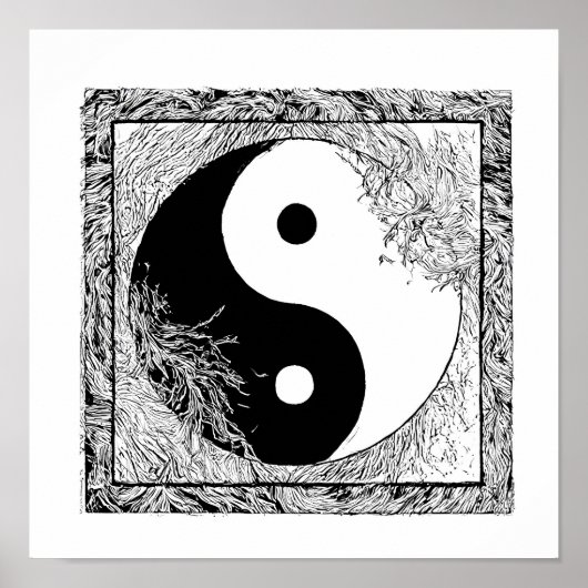 Modern Graphic Design: High-Contrast Yin Yang Poster (Vorne)