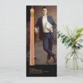 Modern Graphic Photo Graduation Announcement (Stehend Vorderseite)