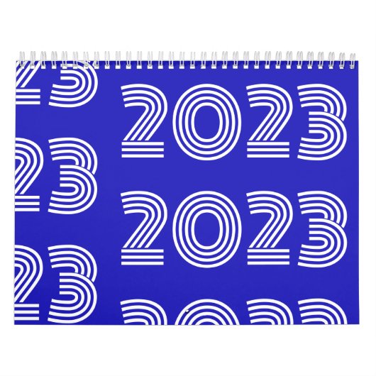 Modern Graphic Typografy Blue White Kalender (Titelbild)