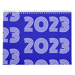 Modern Graphic Typografy Blue White Kalender