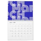Modern Graphic Typografy Blue White Kalender (Mär 2027)